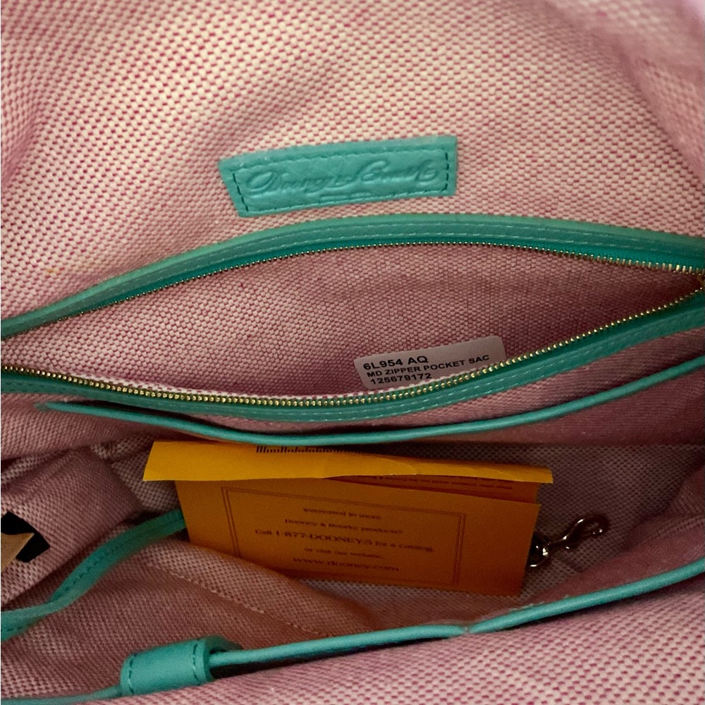 NWT DOONEY & BOURKE Aqua Dillen MD Zipper Pocket Slouch Bag. - Picture 8 of 16